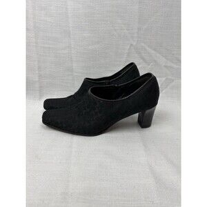 Y2K Vintage Coach Black Canvas Signature C Monogram Mules Heels Women's 8.5
